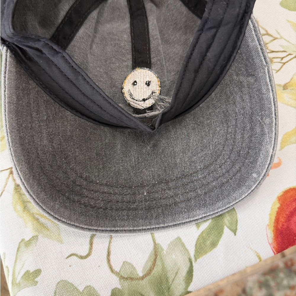 Smiley Happy Face Gray Women’s Hat Adjustable Cotton Casual - Picture 3 of 5